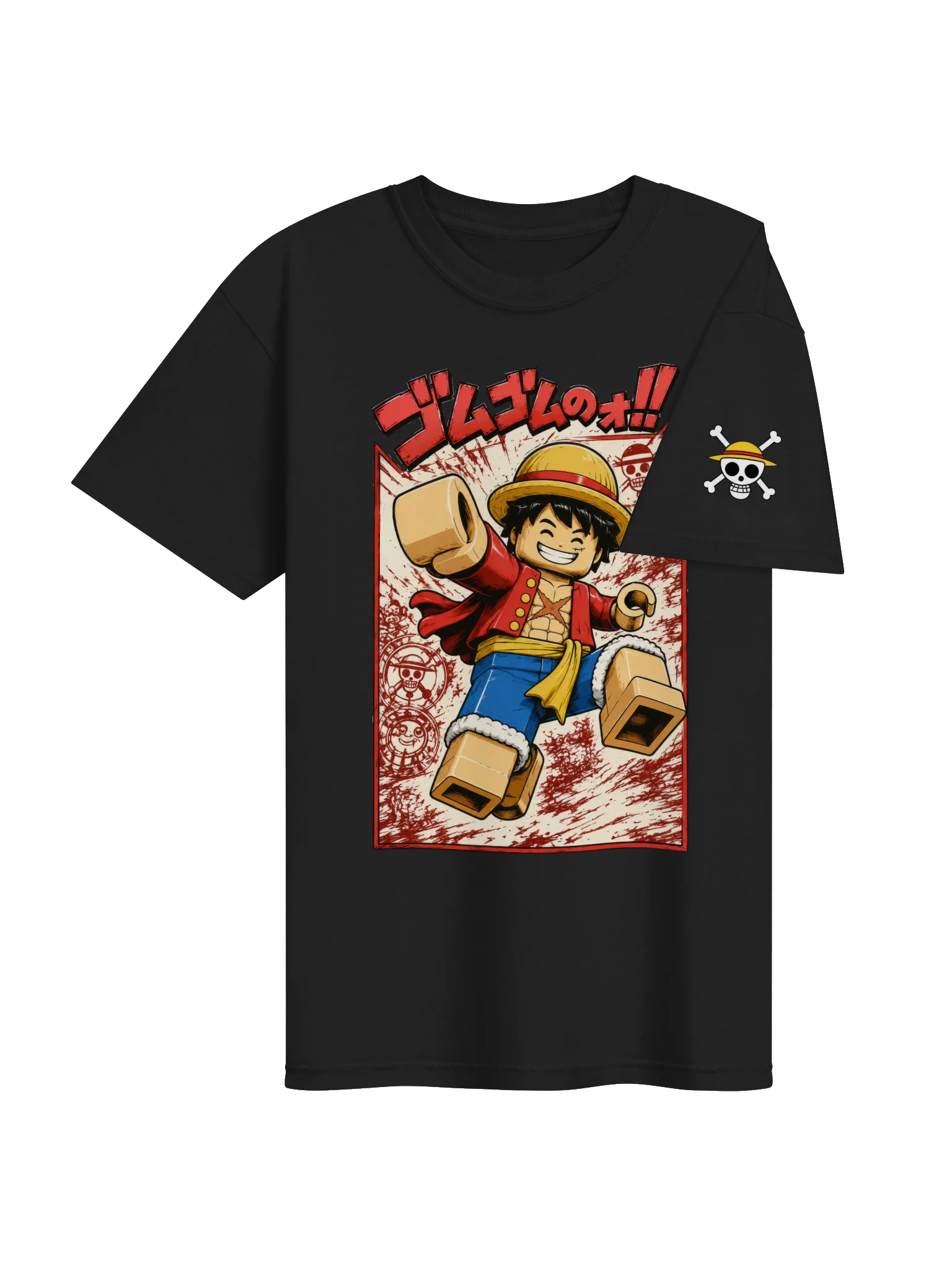 Bold Monkey D Gomu Gomu Lego-style Anime Tee product image (4)