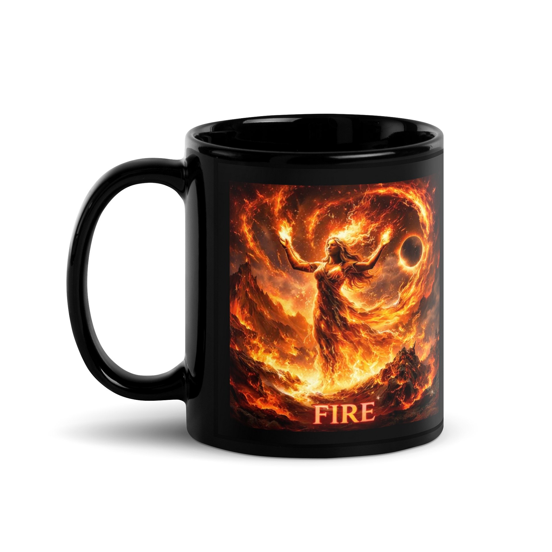 Ethereal Fire Element Black Glossy Mug product image (1)