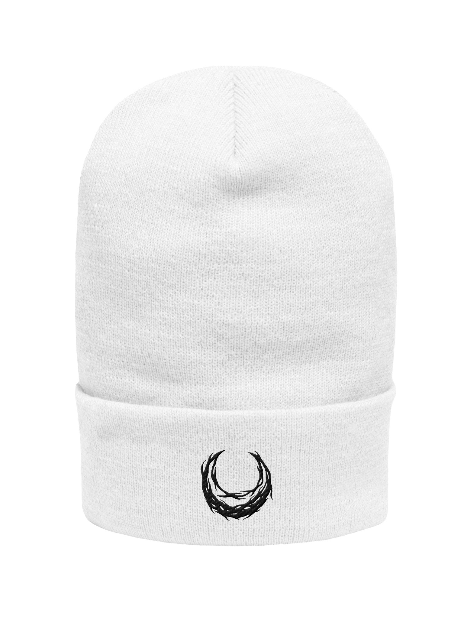 Black Embroidered Moon Cuffed Beanie product image (1)