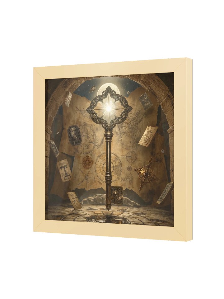The Gatekeeper’s Key – Eternal Archive | Framed Square Poster (Gold Frame) product image (7)