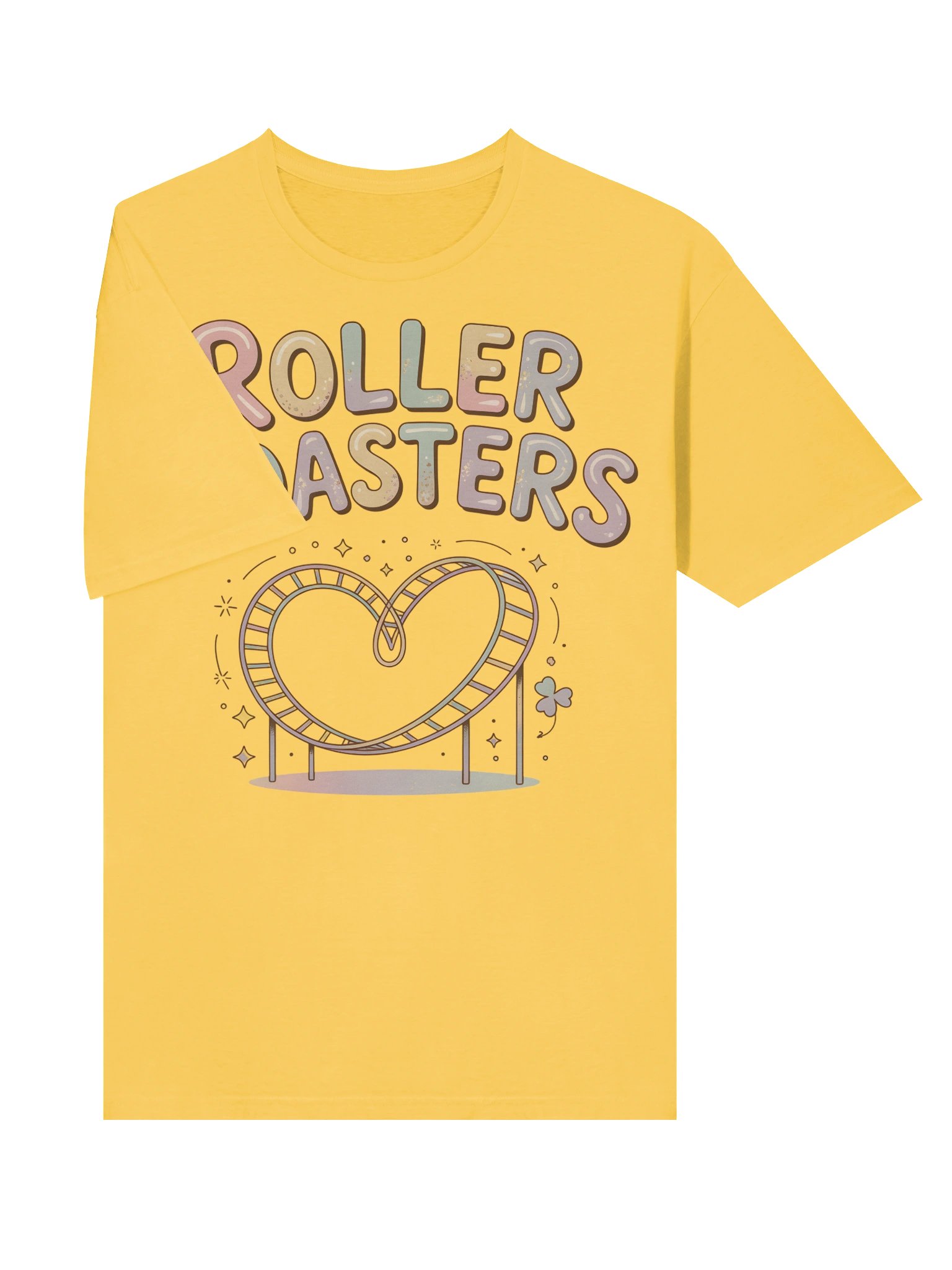 Roller Coasters Heart Track T‑Shirt – Cute Pastel Theme Park Design product image (3)