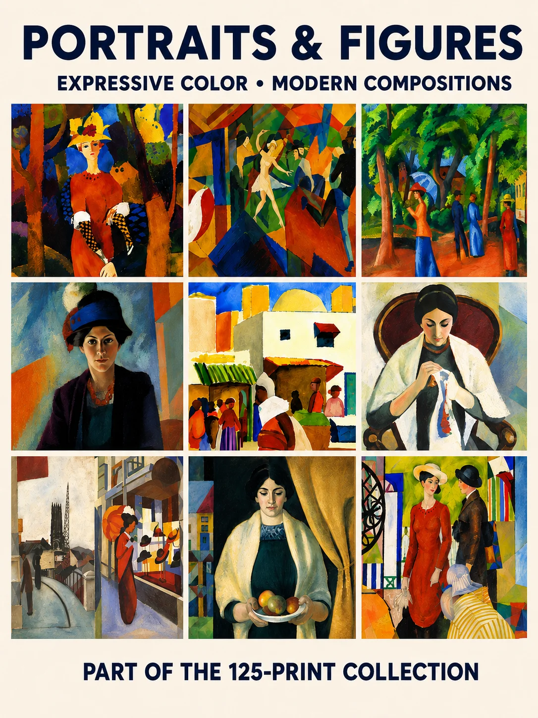 125 August Macke Inspired Art Prints, Colorful Expressionist Wall Art Bundle product image (8)