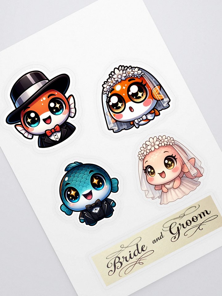 Bride and Groom Fishy Sticker Sheet product image (1)