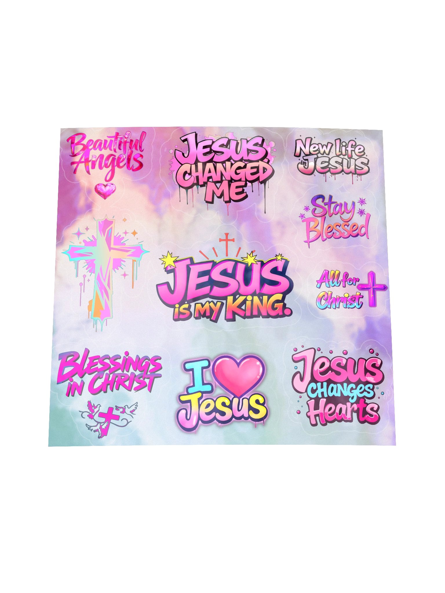 Jesus Is My King Holographic Sticker Sheet product image (1)