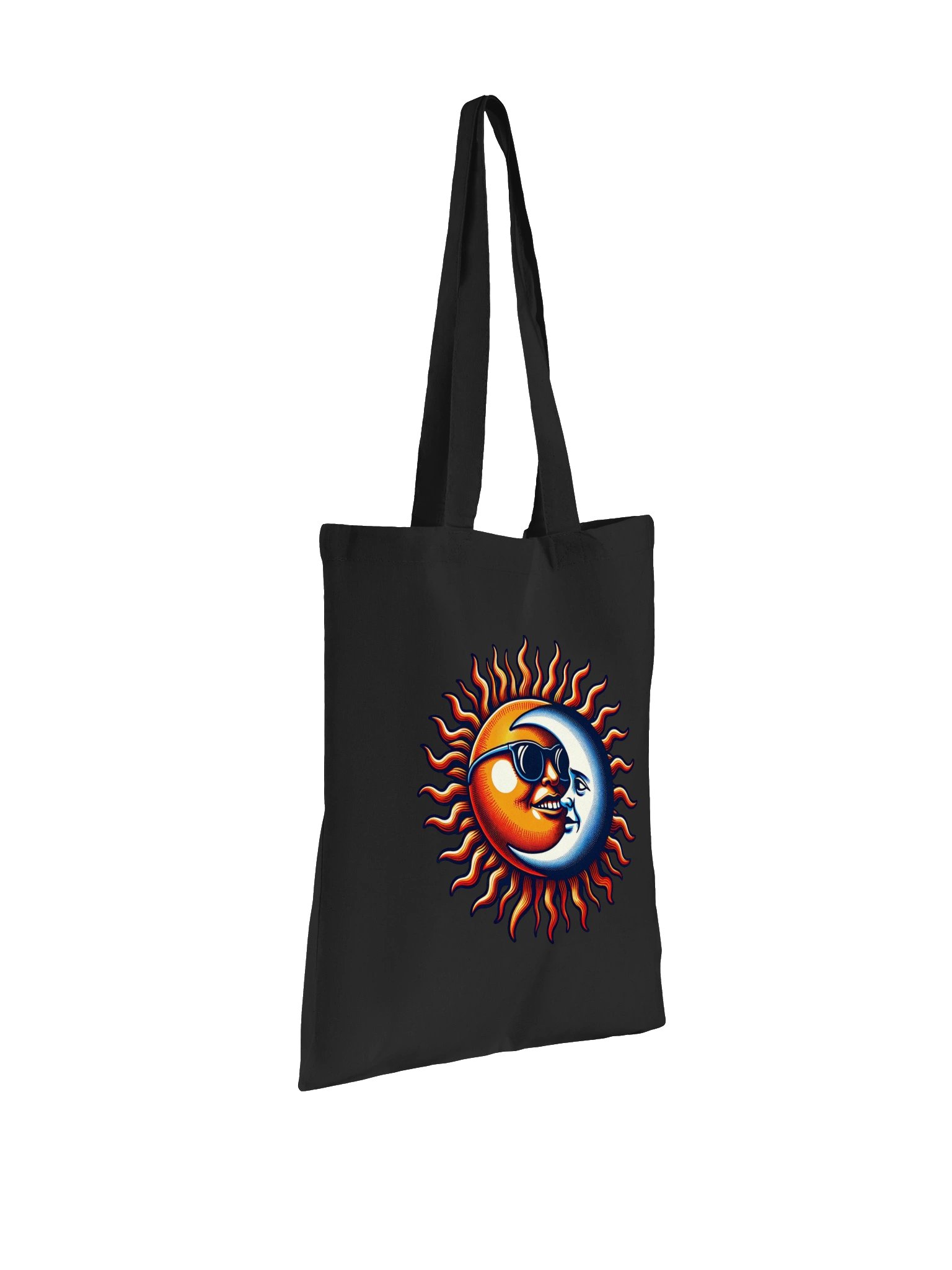 Sun and Moon Retro Fusion – COTTON TOTE BAG - Vintage Celestial Art product image (5)