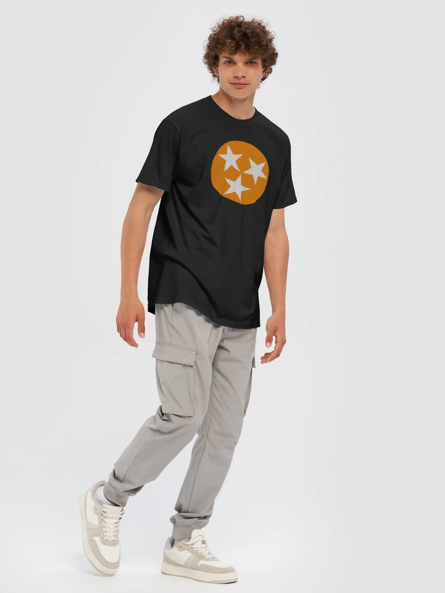 Orange and White Tri Star Tee product image (7)