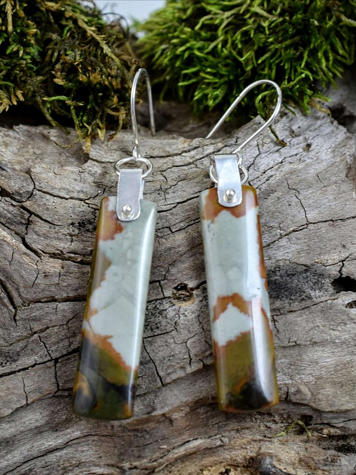 Sterling Silver Owyhee Picture Jasper Earrings – A Natural Connection to Earth product image (1)
