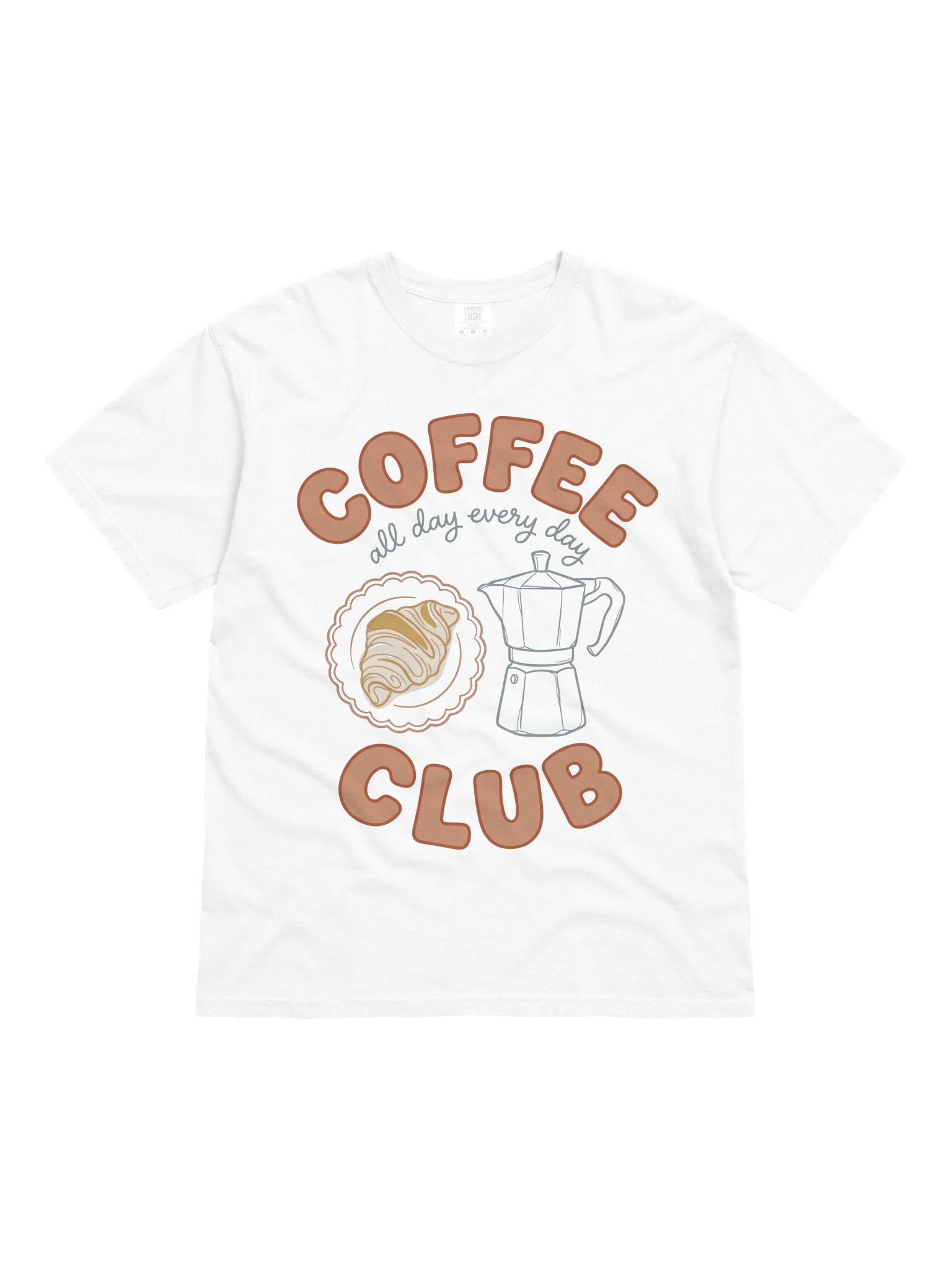 Coffee Club Tee | All Day Every Day Croissant Moka Pot product image (7)