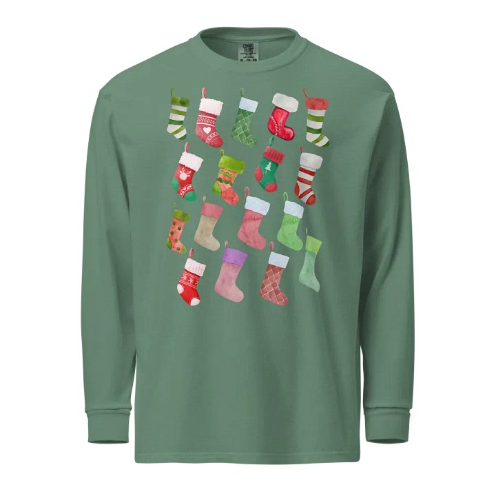 Christmas Stocking Collage Adult Long-Sleeve T-Shirt product image (2)