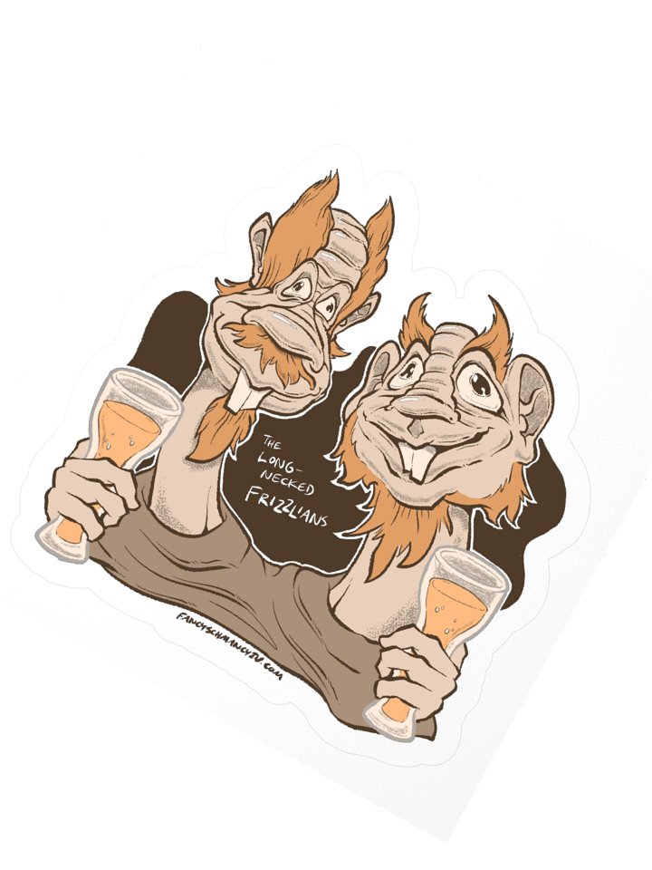 Long-Necked Frizzlians | 3"x3" Kiss Cut Sticker product image (2)