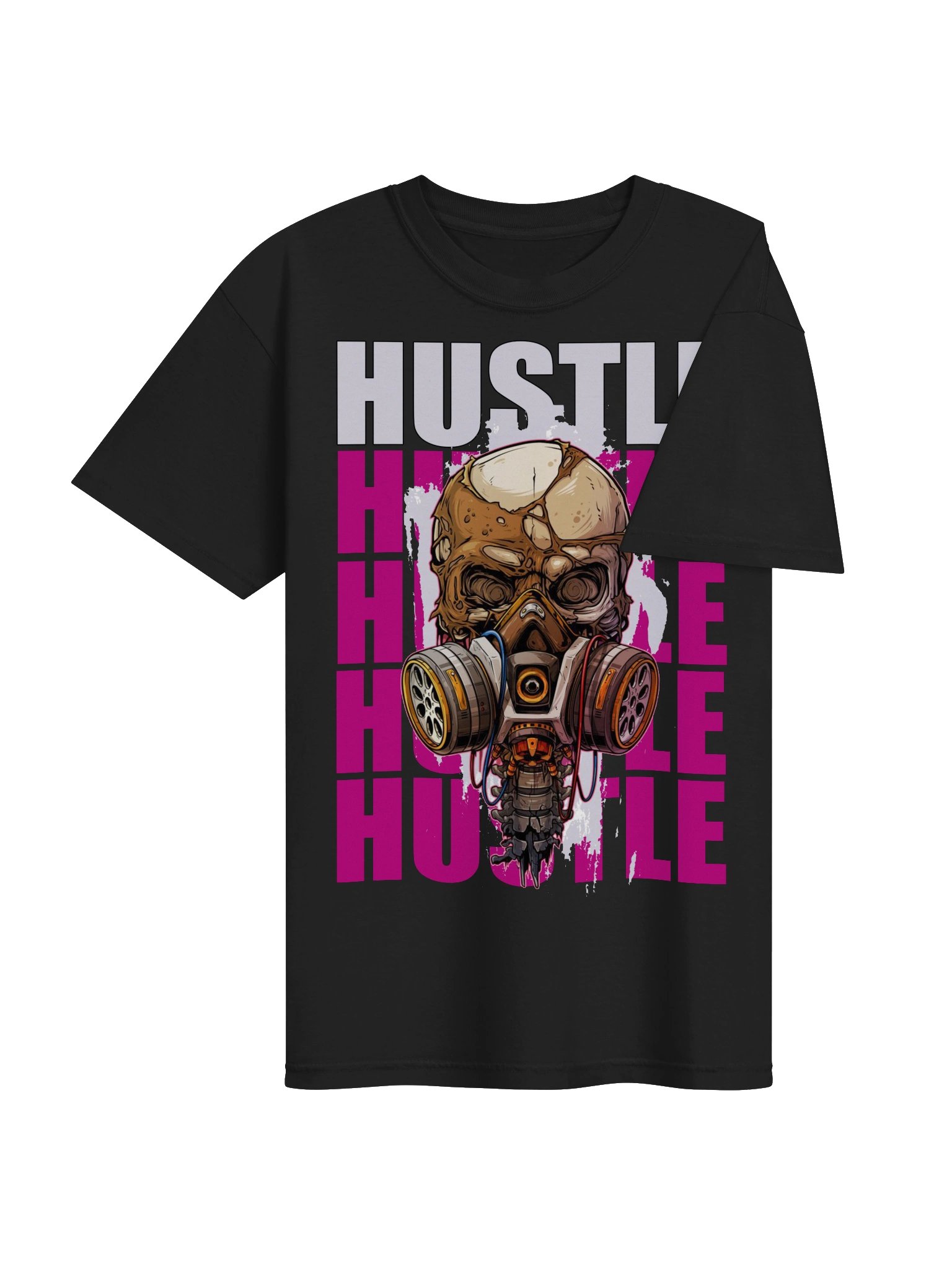 HUSTLE Gas Mask Skull Unisex T-Shirt product image (4)