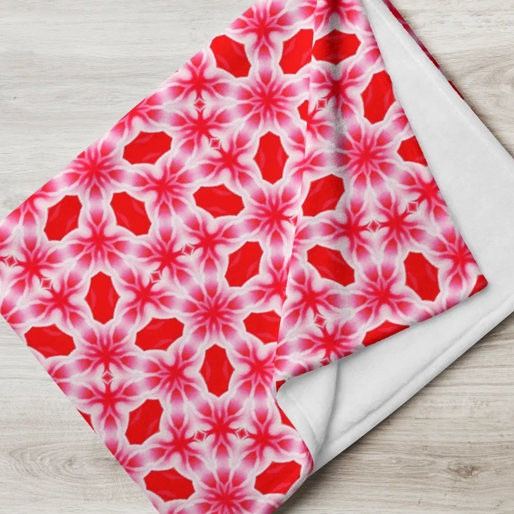 Red & White Snowflake Throw Blanket product image (7)