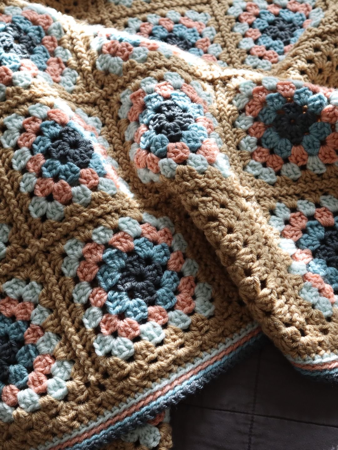 Sea Glass & Sand Crochet Granny Square Blanket (Digital PDF Pattern) product image (7)