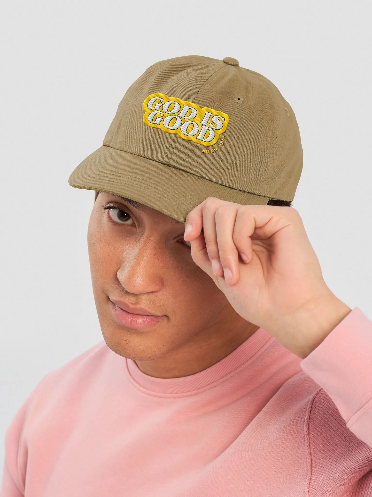 YELLOW God is Good Dad Hat product image (5)