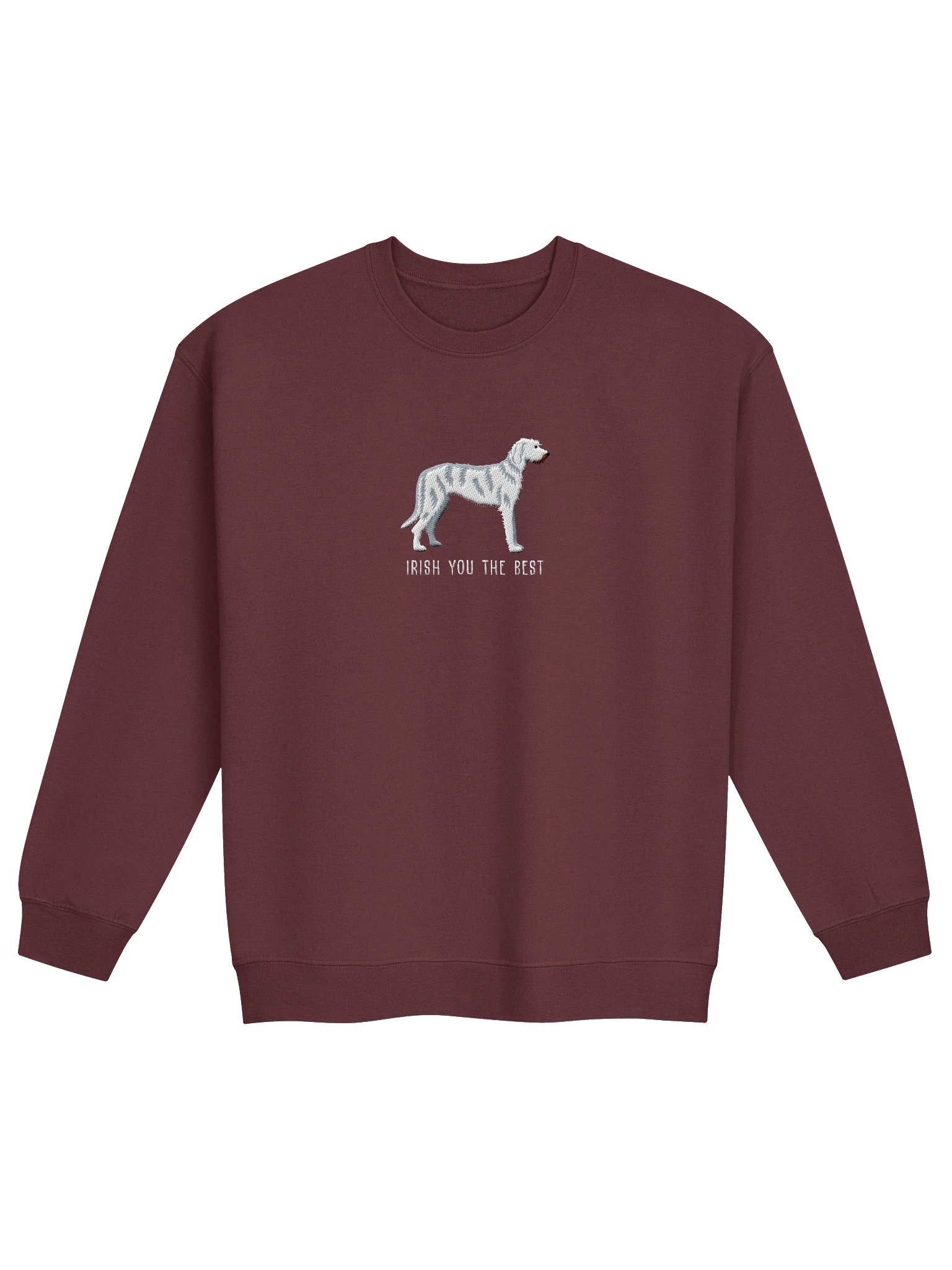 Irish You the Best Sweatshirt (Embroidered) of an Irish Wolfhound(White) product image (4)