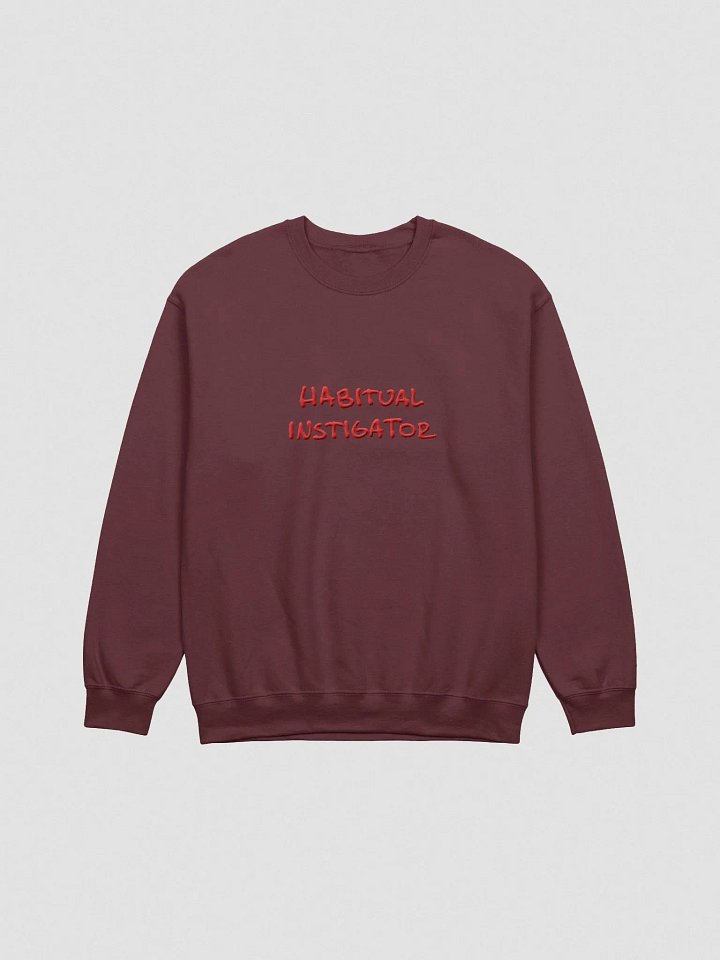 HABITUAL INSTIGATOR (lg. design, red thread) embroidered crewneck product image (7)