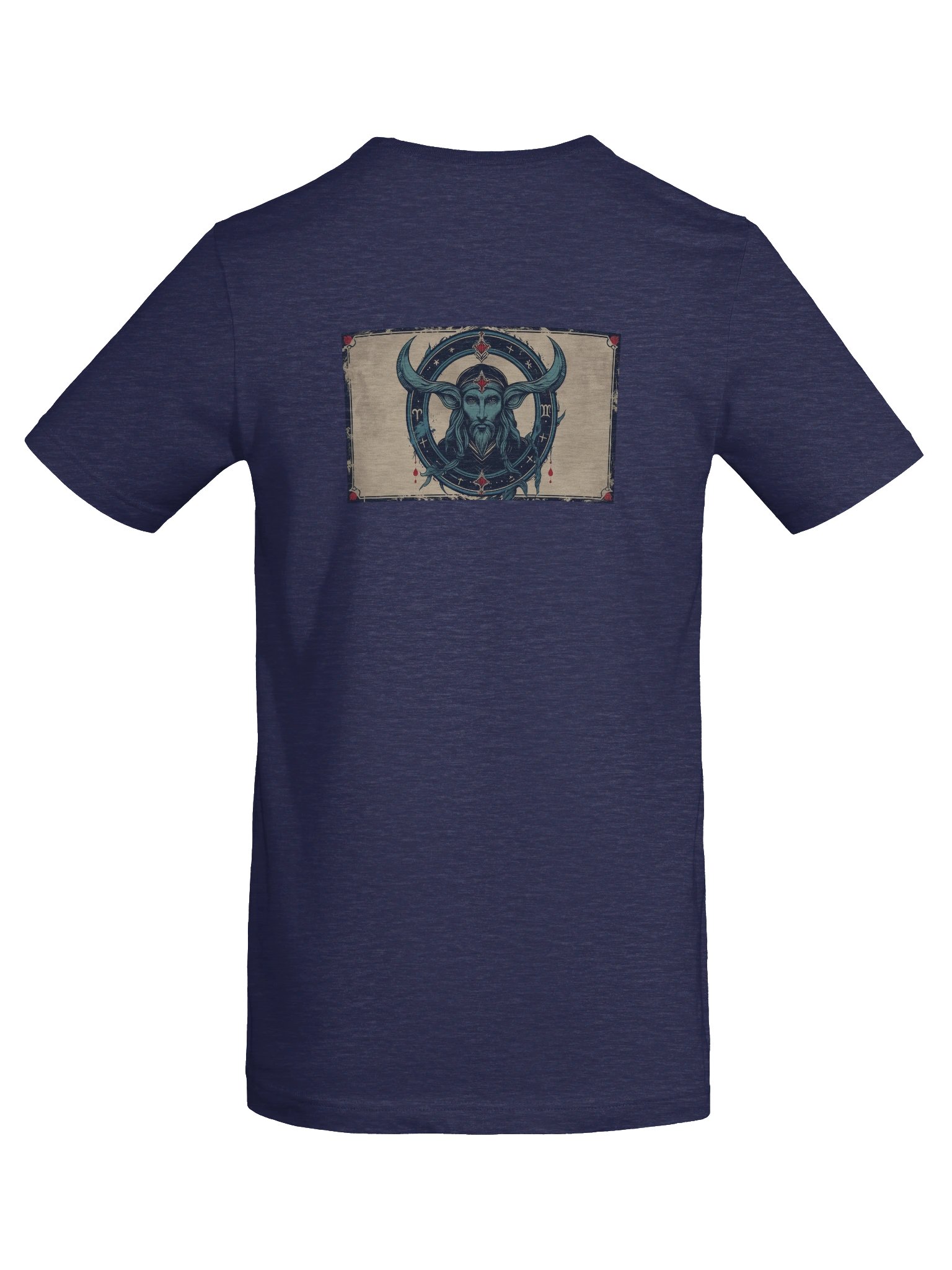 Capricorn - Gothic Zodiac T-Shirt. Blue graphic on the back product image (5)