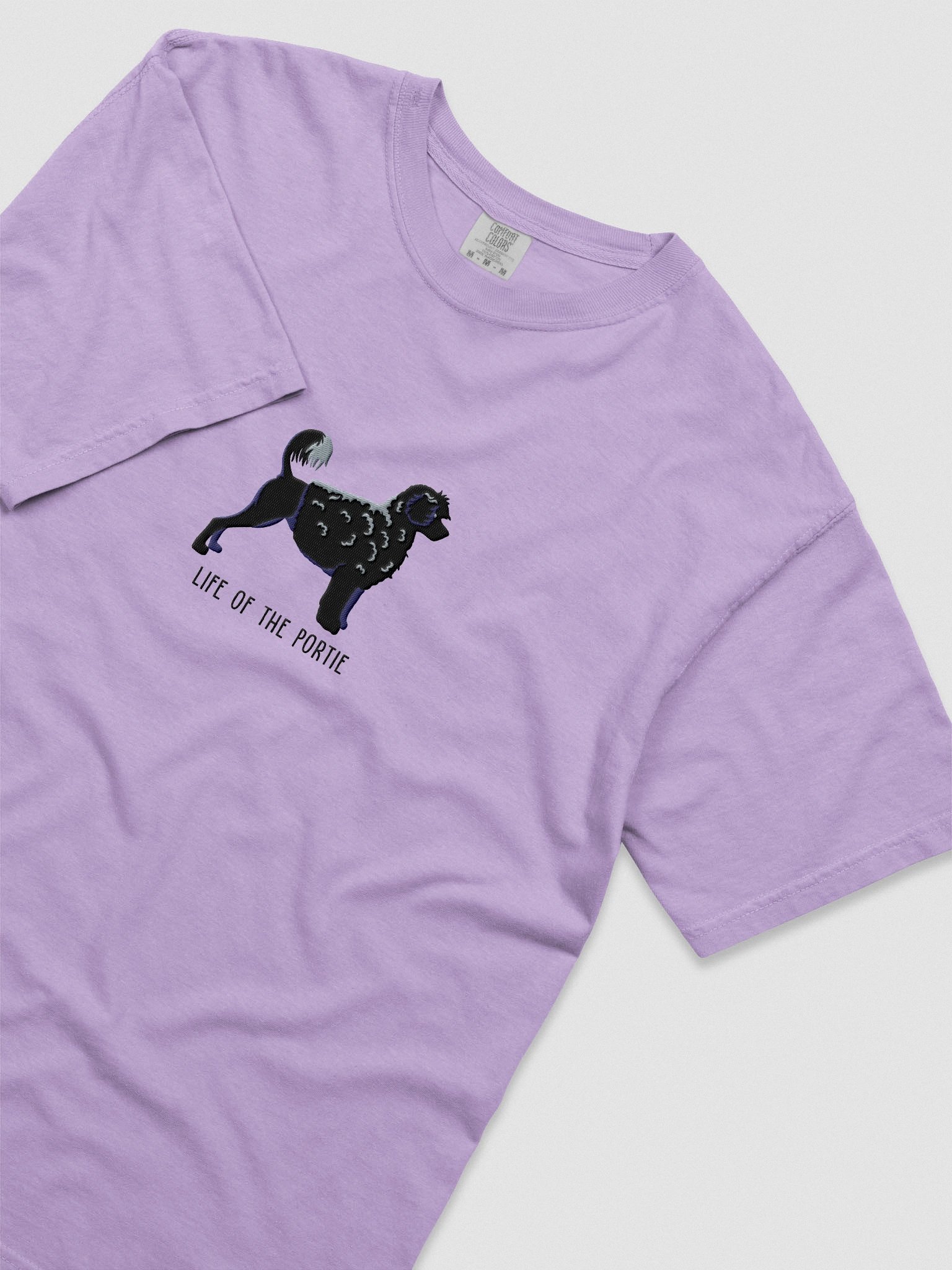 Life of the Portie T-Shirt(Embroidered) of a Portuguese Water Dog(Black) product image (8)