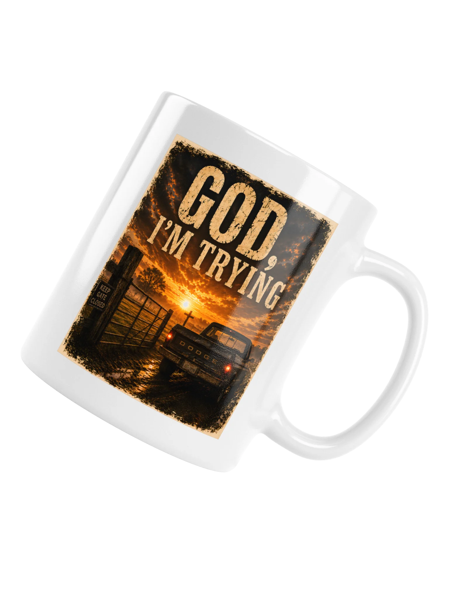 God, I'm Trying 11 oz Coffee Mug product image (6)