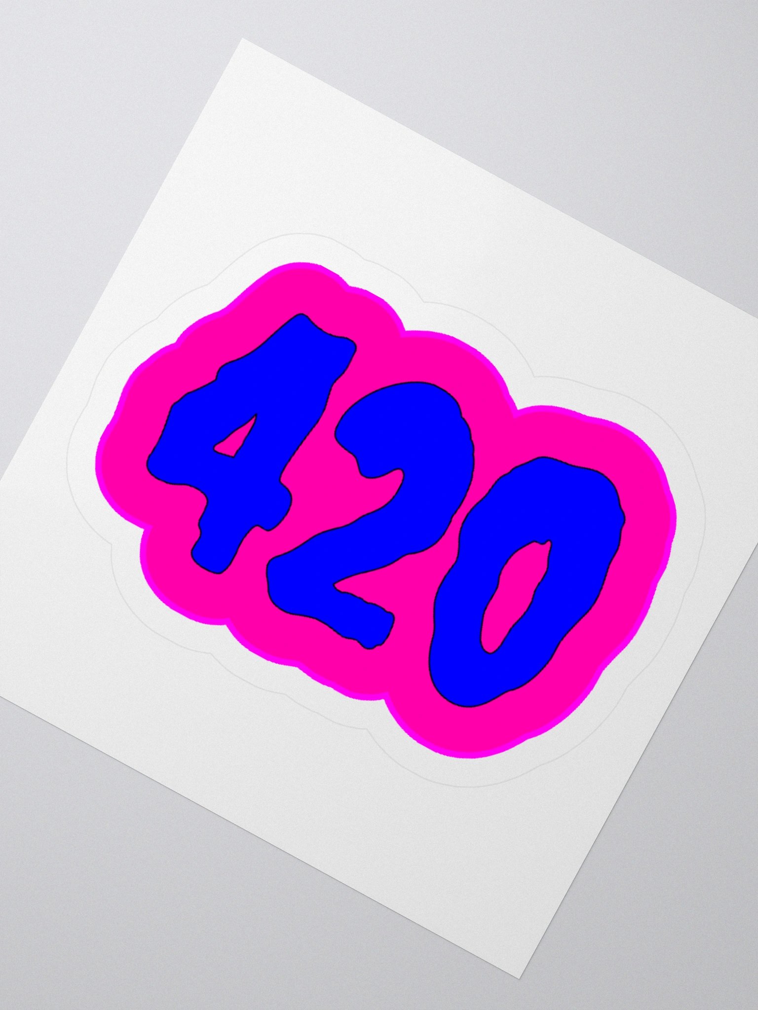 420 Cotton Candy Color Clouds Cannabis Sticker, Summertime Stoner Circus Weird Weed Art product image (6)