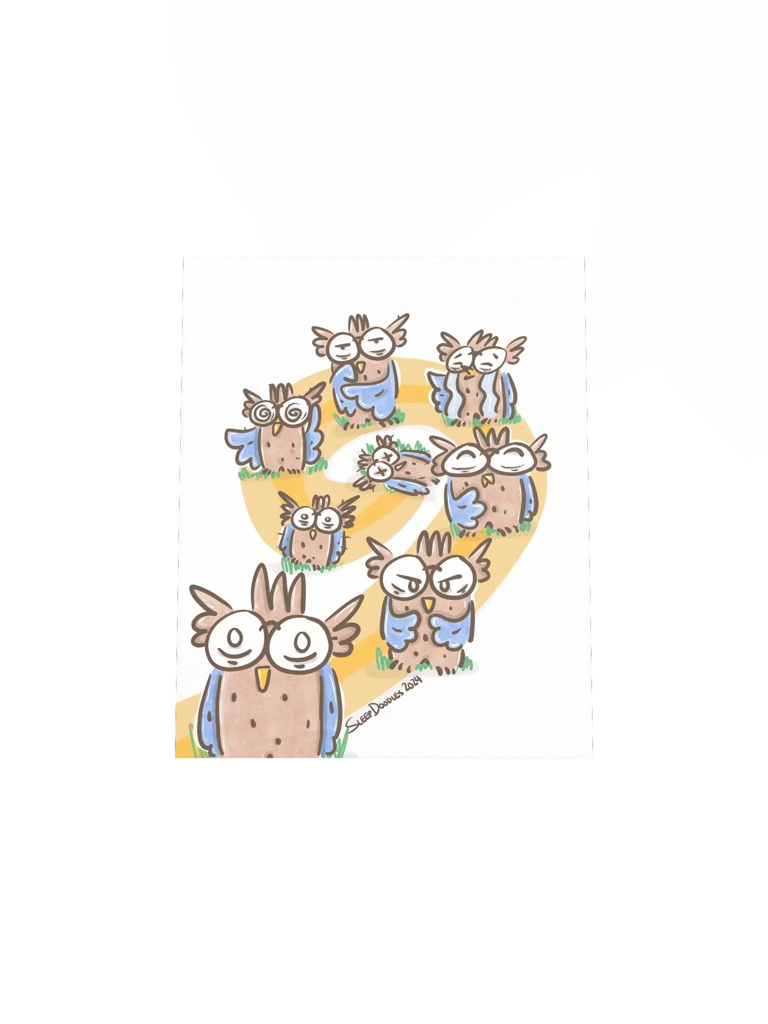 Owl Goes Down a Sleep Deprivation Spiral Poster 8" x 10" product image (4)