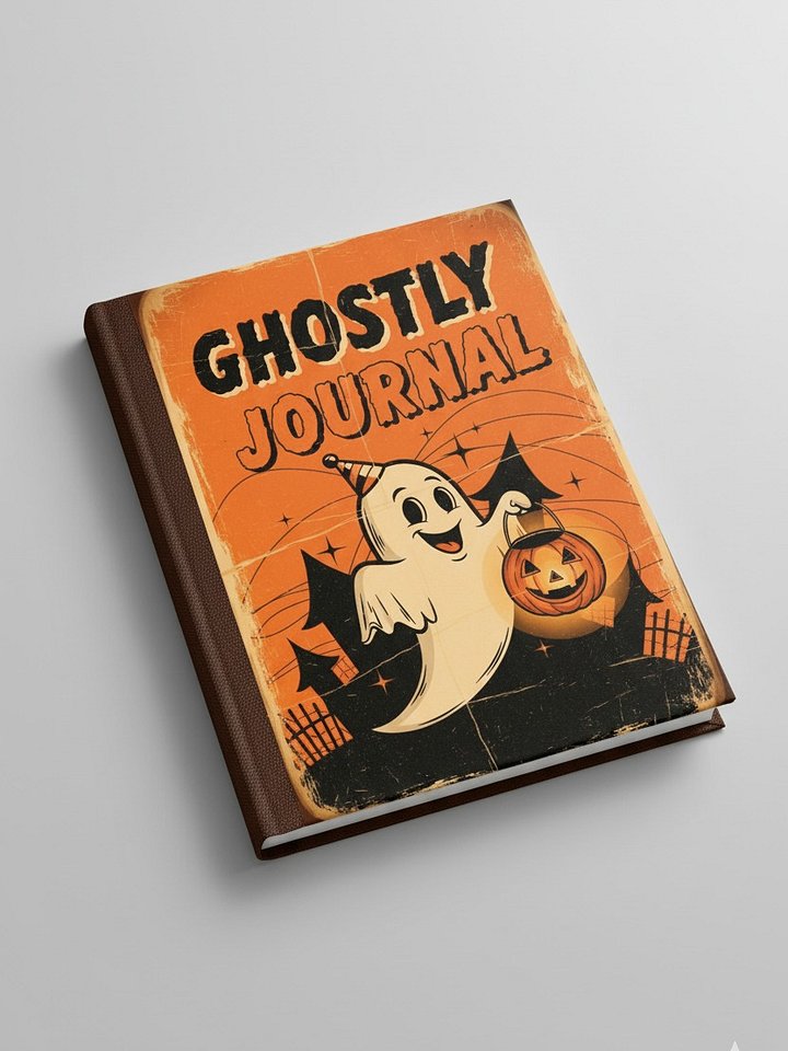Ghostly Journal | Halloween Journal Cover | Spooky Planner | Printable Notebook Cover | Retro Halloween Printable Art | DIY Journal | product image (1)