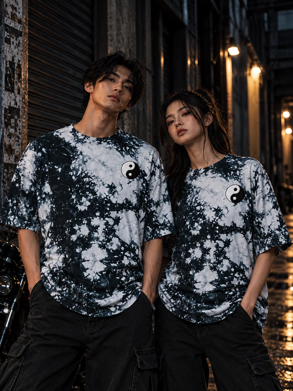 Embroidered Yin Yang Oversized Tie-Dye T-Shirt | Shaka Wear Heavyweight Tee product image (1)