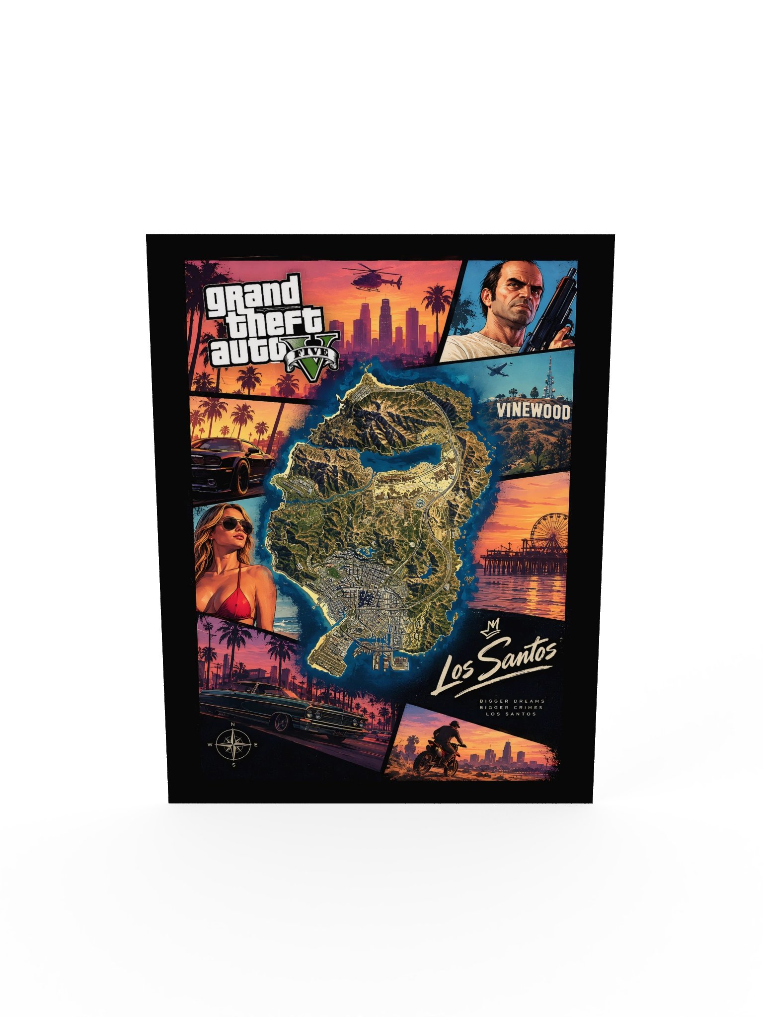 GTA V Poster – Grand Theft Auto V Gaming Wall Art | Los Santos Map Poster product image (5)