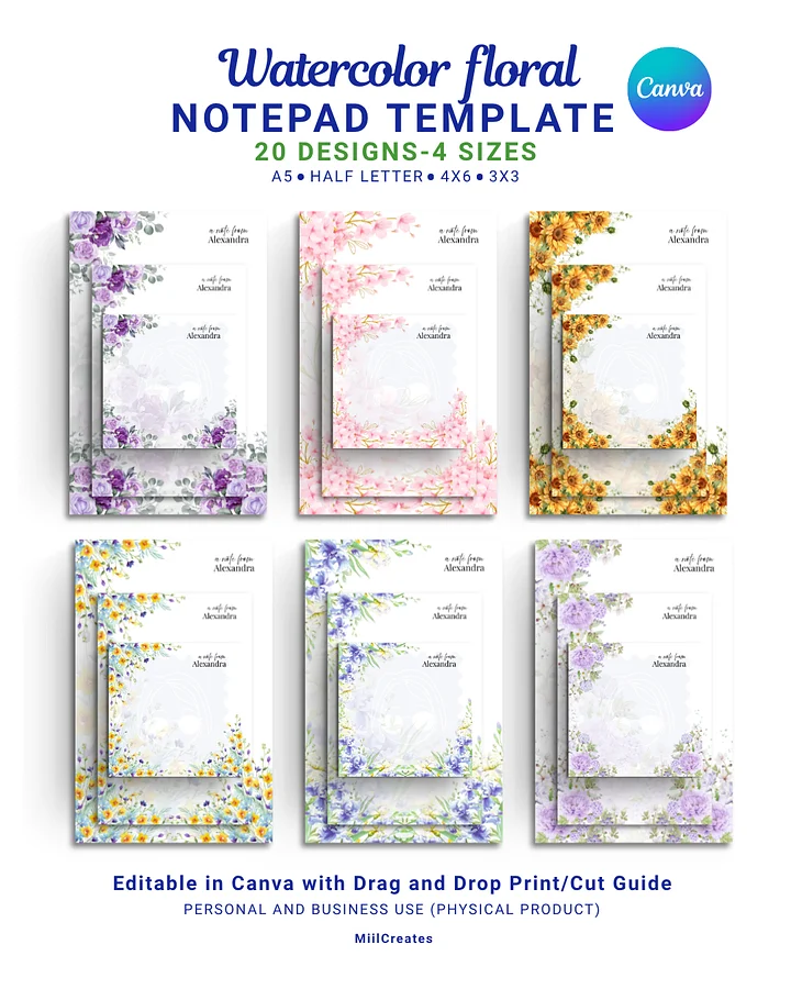 Watercolor Floral Notepad product image (1)