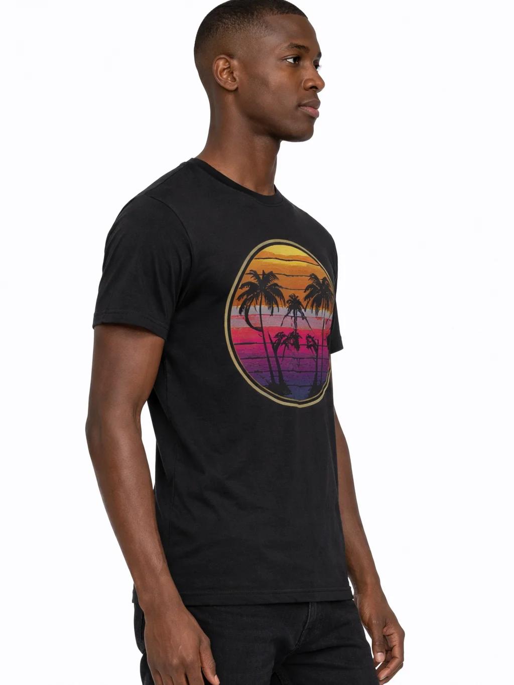 Premium Retro Sunset T-Shirt for men | Vintage Palm Tree Aesthetic Tee product image (3)