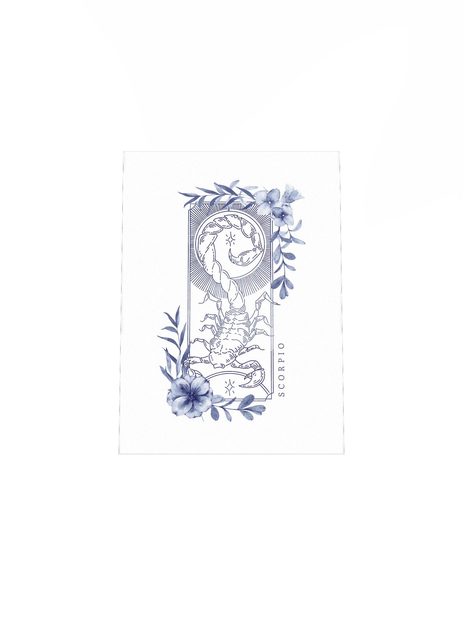Scorpio Blue Line Art Zodiac Print product image (6)