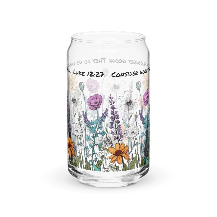 Wildflower Luke 12:27 Can-Shaped Glass Tumbler product image (6)