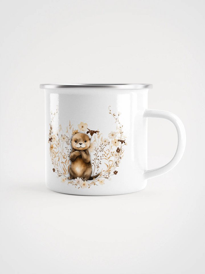 Whimsical Otter Enamel Mug - Tasse mit Otter - Campingtasse - Geschenk für Otterfans product image (2)