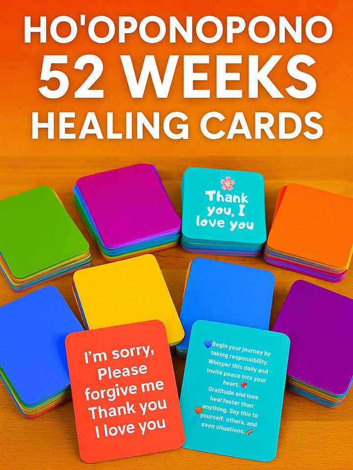 52 Weeks of Ho’oponopono Cards | Daily Front & Back Healing Prayers for Forgiveness, Love & Inner Peace product image (1)
