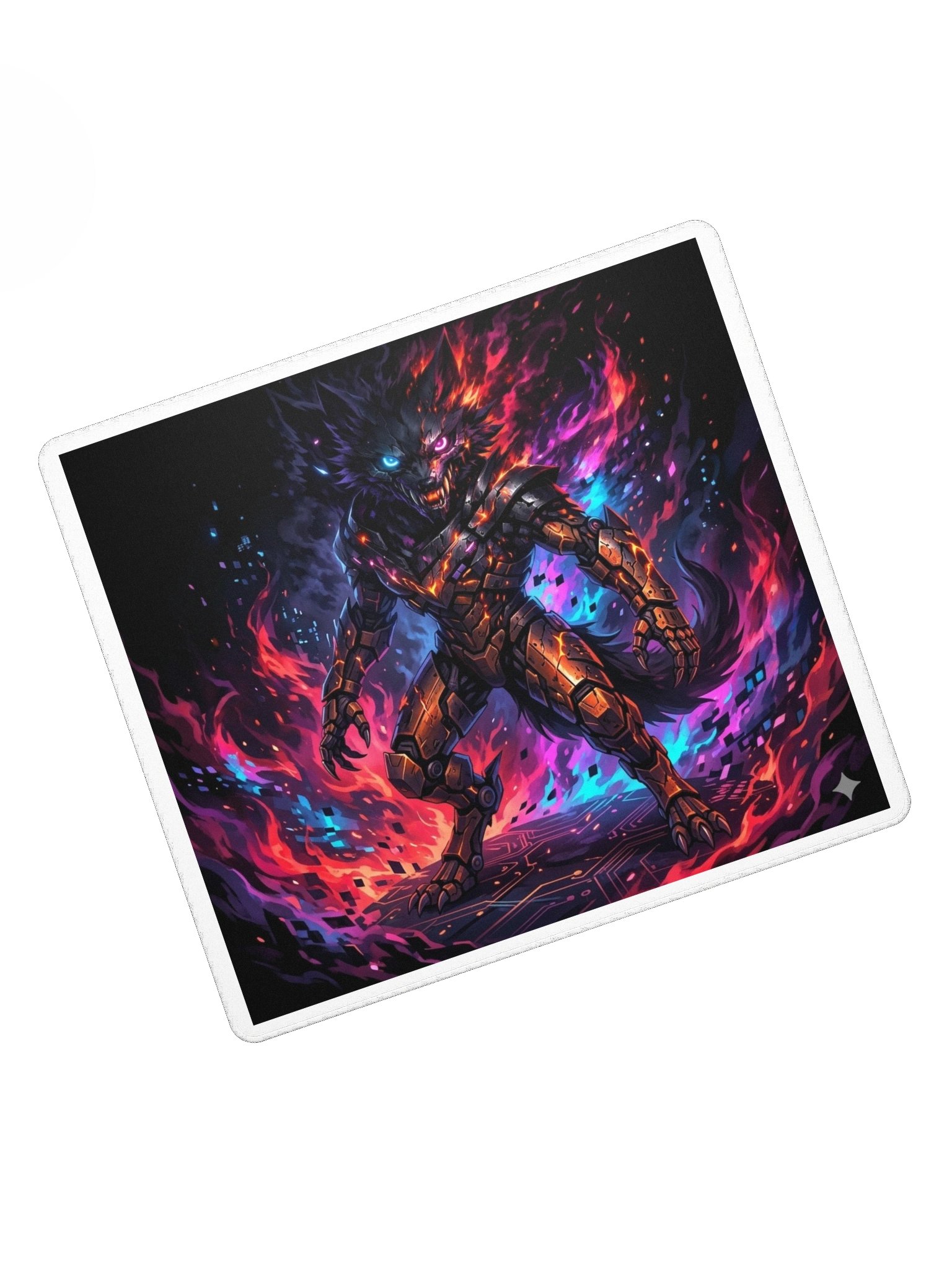 Cyber-Wolf "Neon Rage" Gaming Mausmatte product image (5)