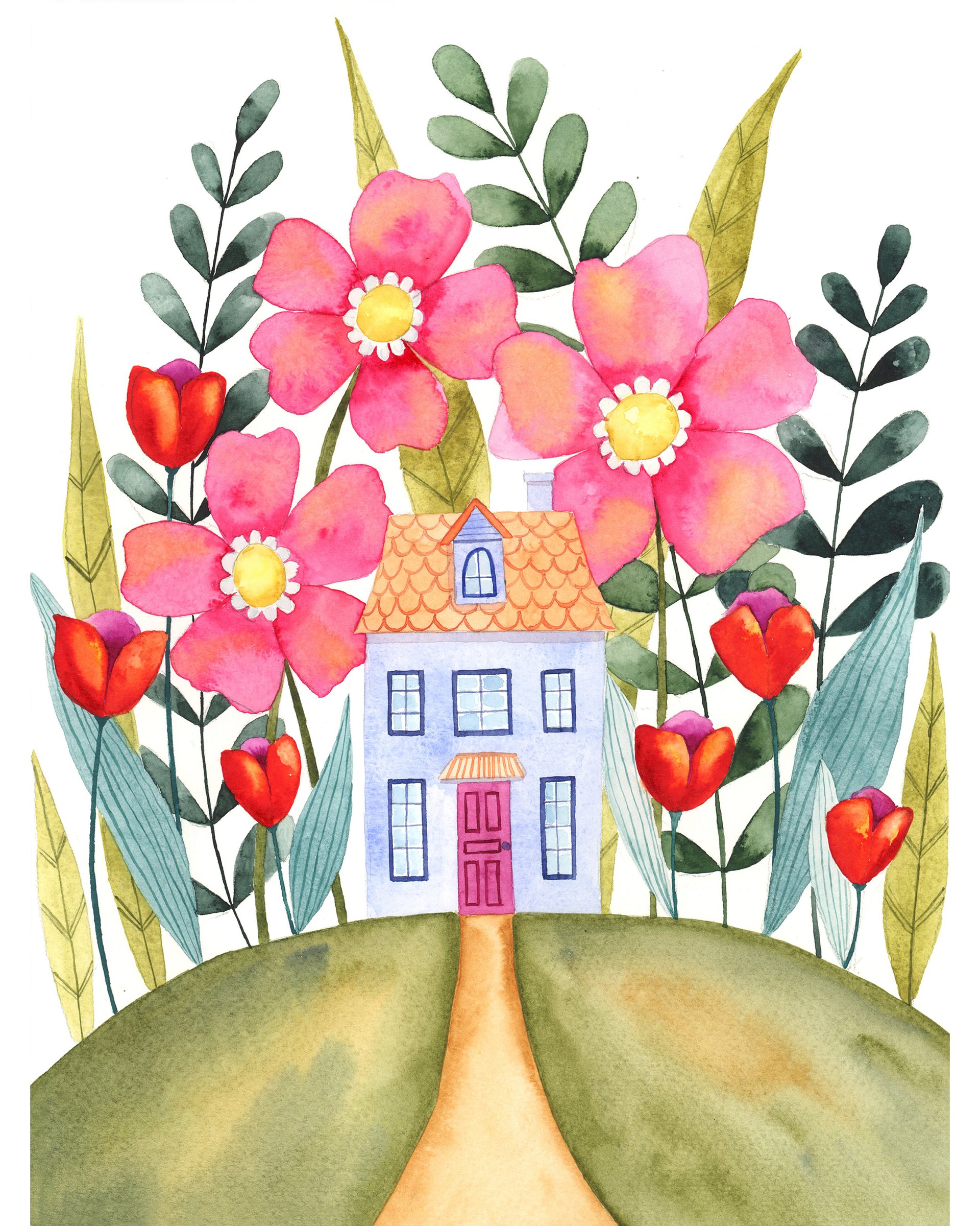 Floral Watercolor Print - Blue in Bloom - The BloomHouse Collection product image (2)