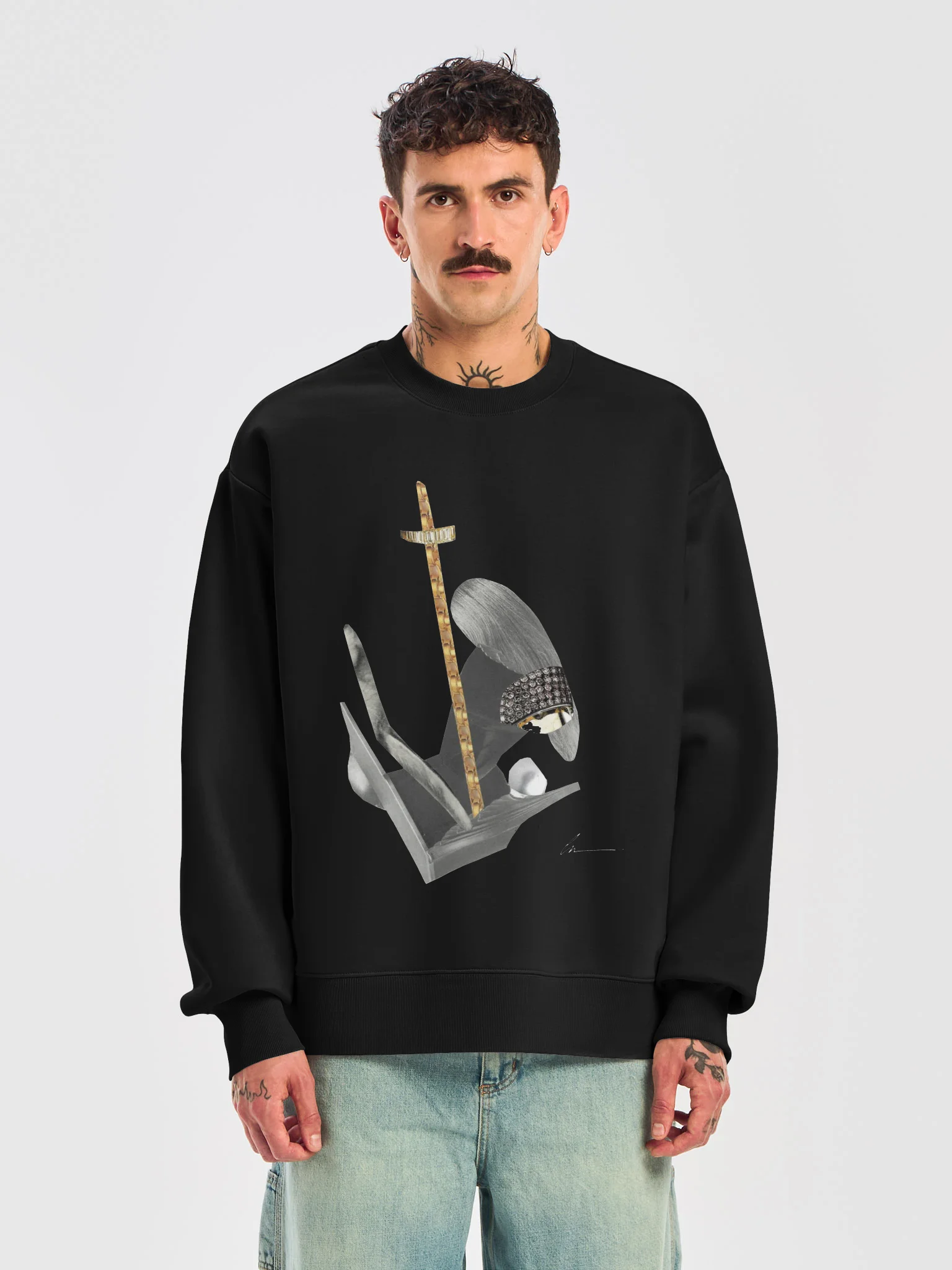003 RISE UNISEX OVERSIZED SWEAT SHIRT BK 26 product image (5)