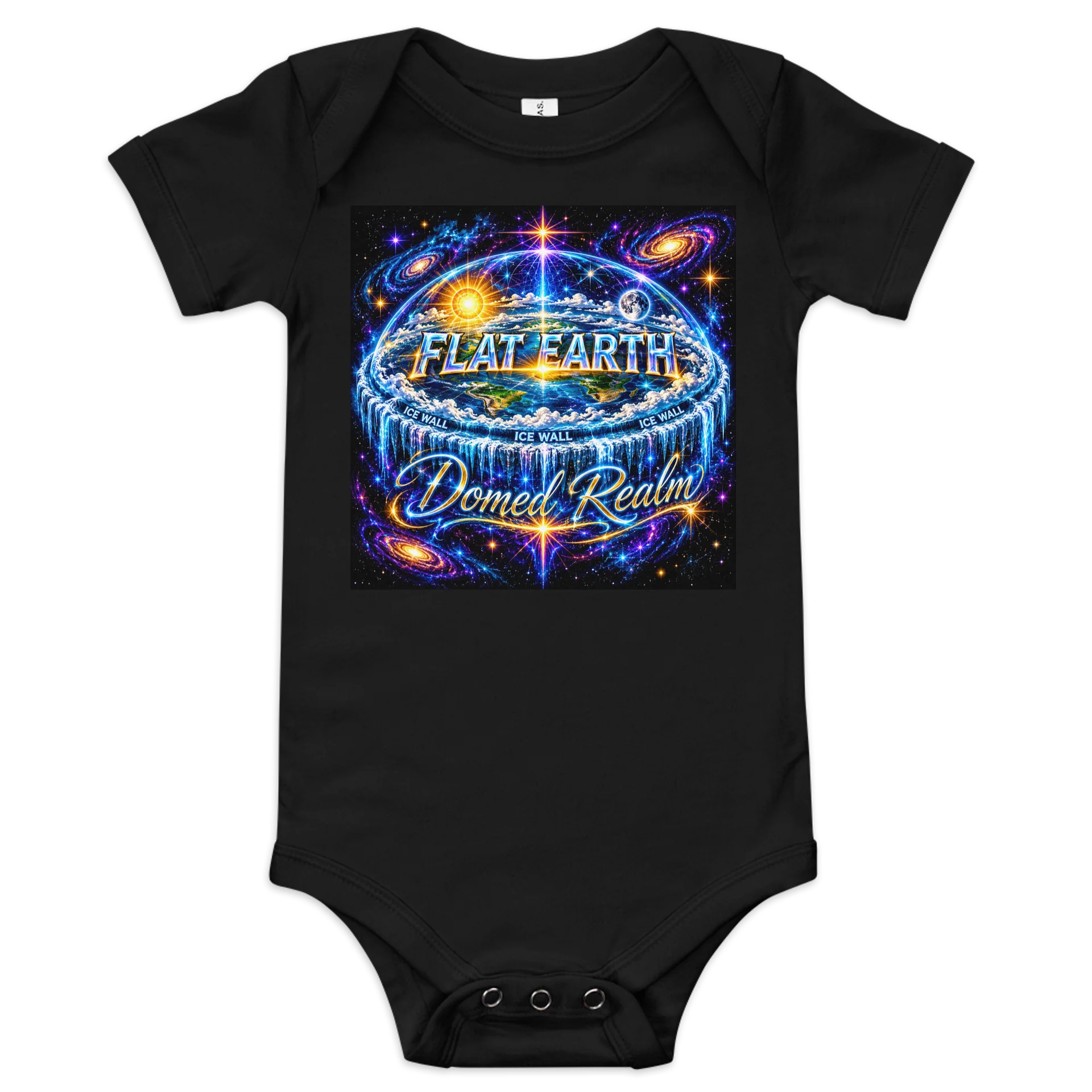 Cosmic Flat Earth Baby Onesie product image (1)