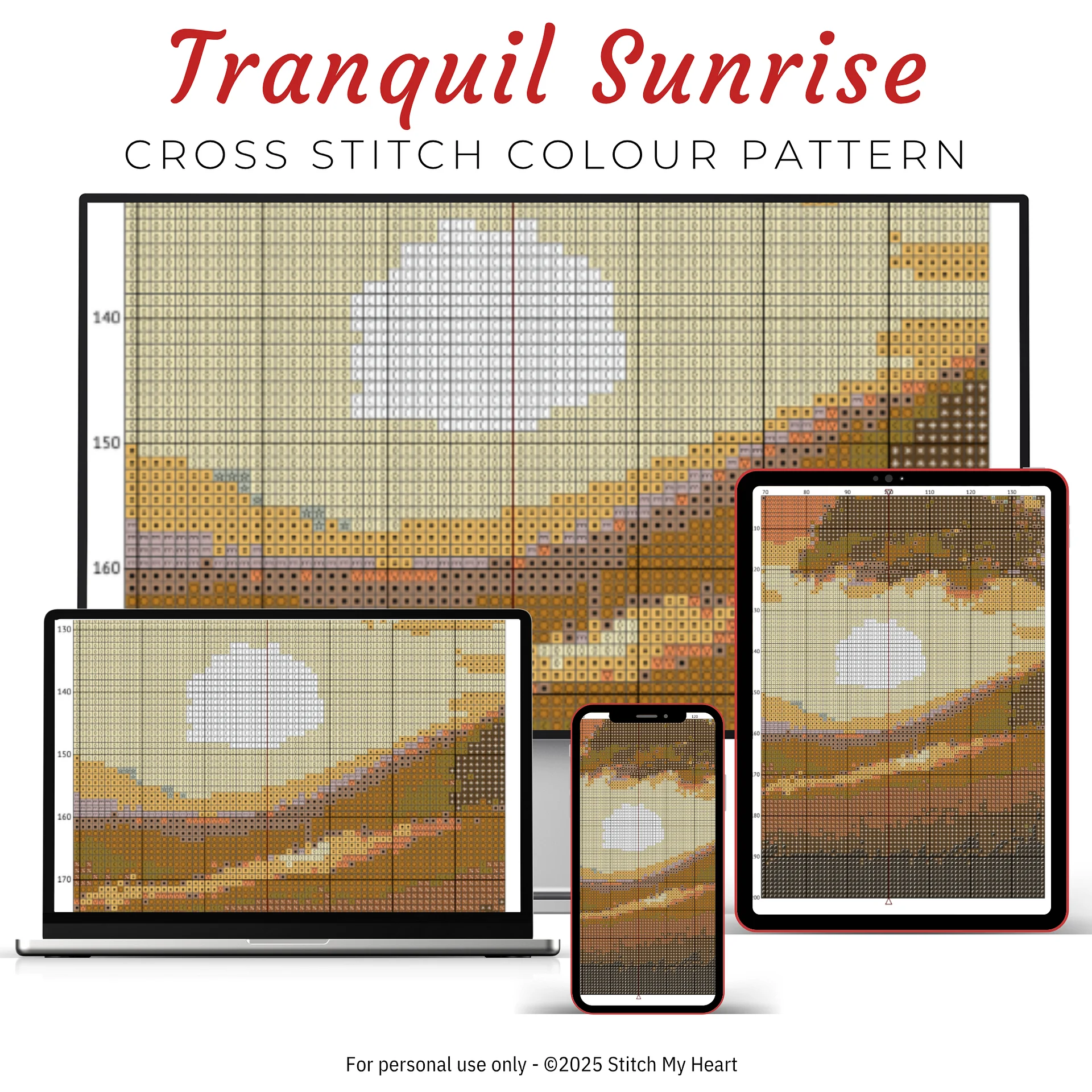 Landscape Tranquil Sunrise Cross Stitch Pattern product image (3)