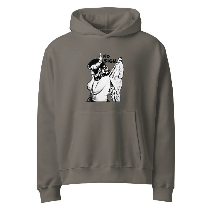"NO SIGN" printed slouchy hoodie product image (1)