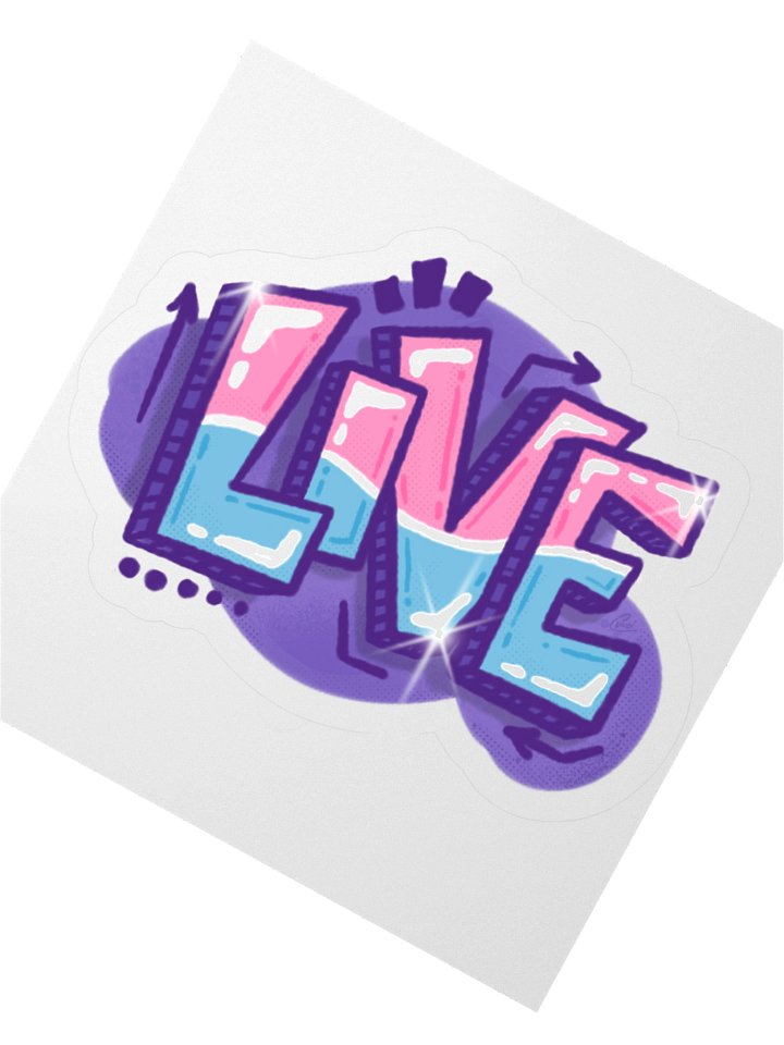 "LIVE" - Kawaiifiti Style - Kiss Cut Sticker product image (2)