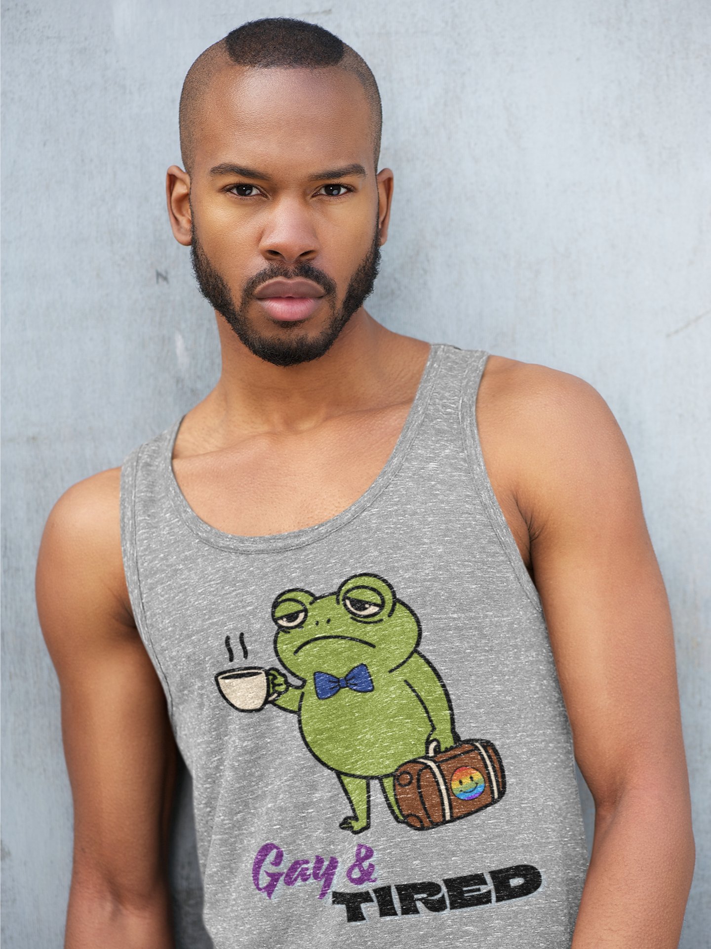 Gay & Tired Frog Tank Top product image (1)