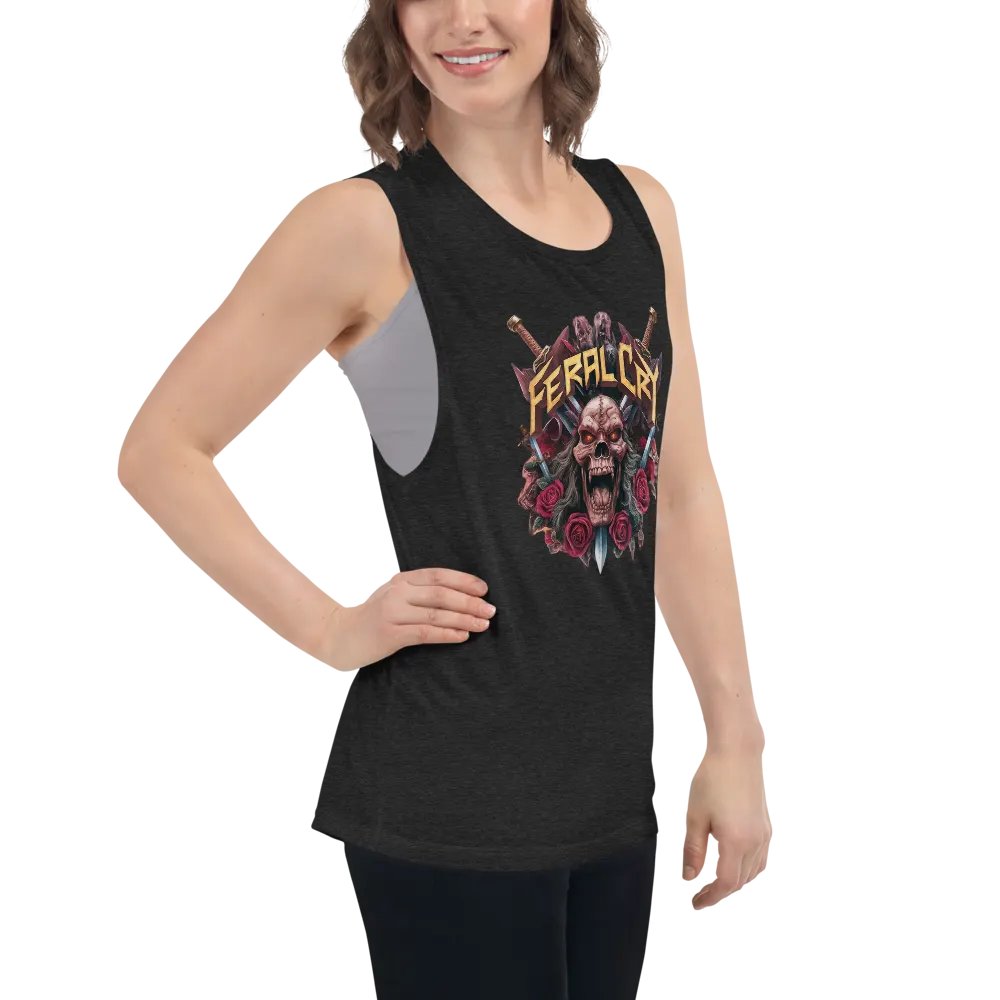 Feral Cry Demonic Skull Women's Muscle Tank product image (7)
