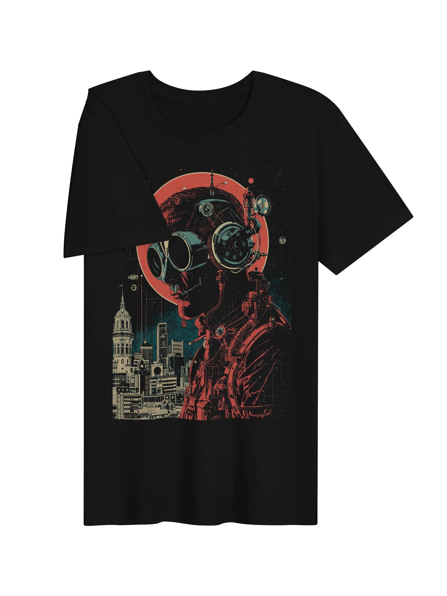 Retro-Futurist Cyborg City Lightweight T-Shirt product image (3)