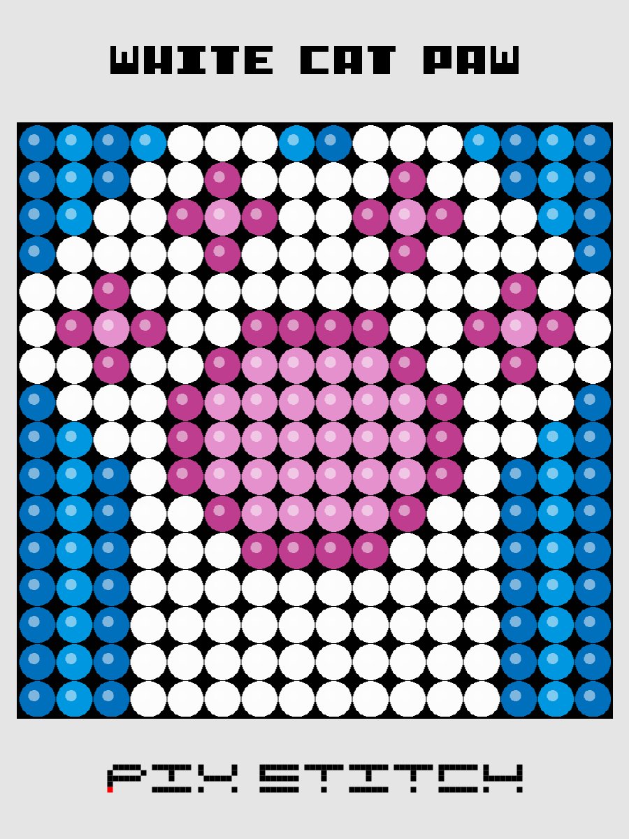 White Cat Paw Pixel Art product image (1)