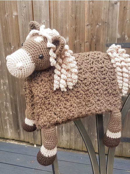 Farm Horse Baby Blanket Crochet Pattern - 3in1 Pony Toy PDF Pattern - Crafting Happiness product image (1)
