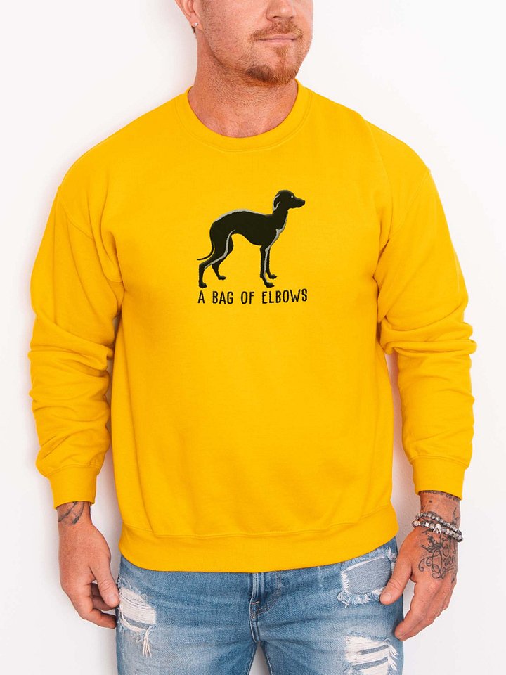 A Bag of Elbows Sweatshirt(Embroidered) of an Italian Greyhound(Black) product image (1)