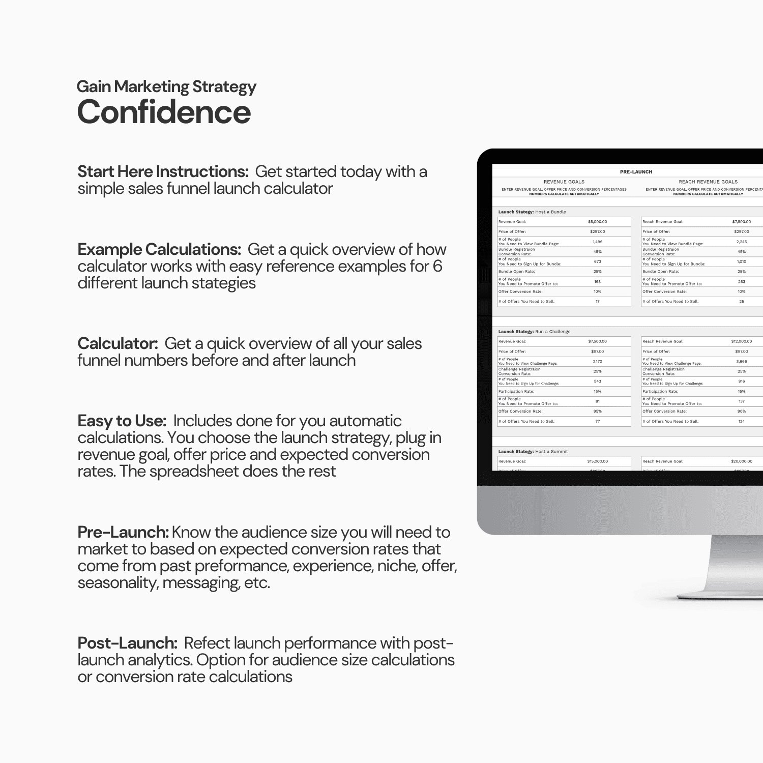Course Launch Funnel Calculator Spreadsheet product image (9)