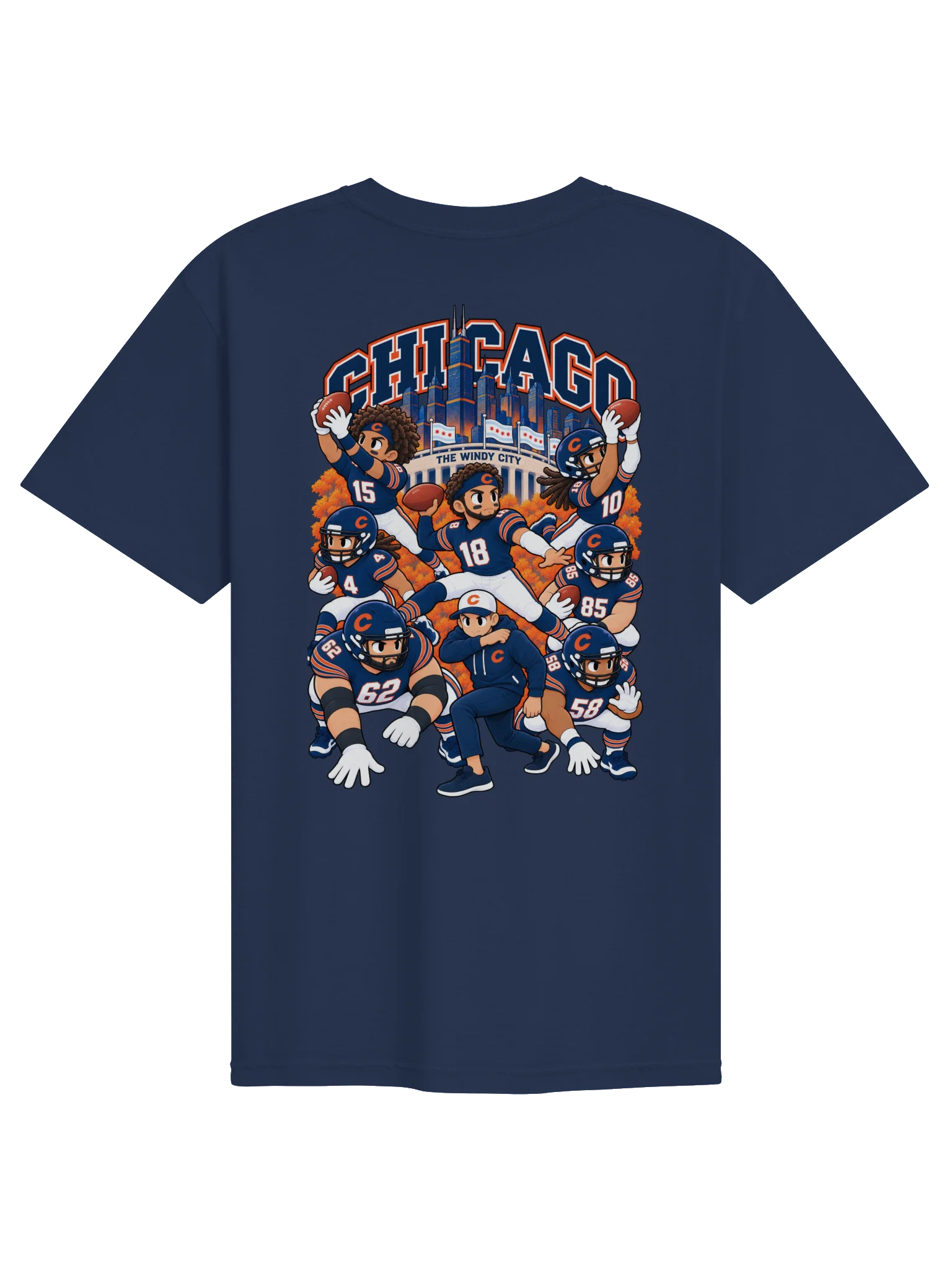 Chicago Football 2026 Animated Player Back Print T-Shirt product image (2)