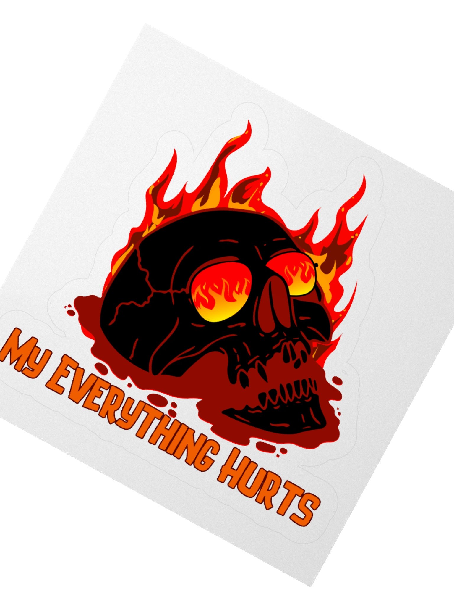 Small My Everything Hurts! Red Skull Sticker product image (2)